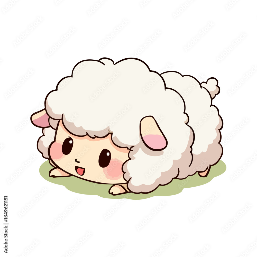 Naklejka premium Cute Baby Sheep Clipart 03