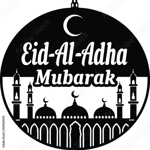Majestic eid al adha mubarak celebration banner design