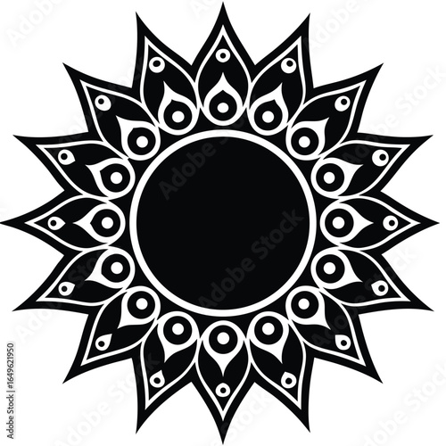 Intricate ethnic border design with traditional patterns and vibrant colors