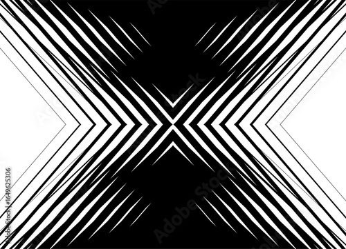 black and white Striped Vector pattern of lines. Glimmering, shimmering. Design element. Vector background for covers, advertising, packaging, interior. Abstract letter X