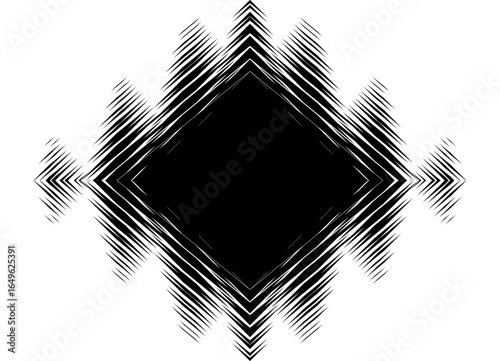 Rectangle with place for text. Black and white Striped Vector pattern from lines. Glimmering, flickering. Design element. Vector background for covers, advertising, packaging, interior.