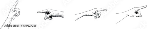 A minimalist illustration of a pointing hand, drawn with a single line on a white background, exemplifying modern design