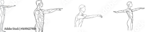 A modern illustration features the minimalist silhouette of a man in a defensive pose, created using a single line and set against a pristine white isolated background