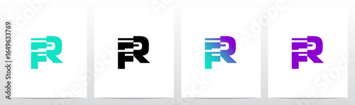 Technology Modern Cyber Glitch Letter Initial Typography Logo Design R