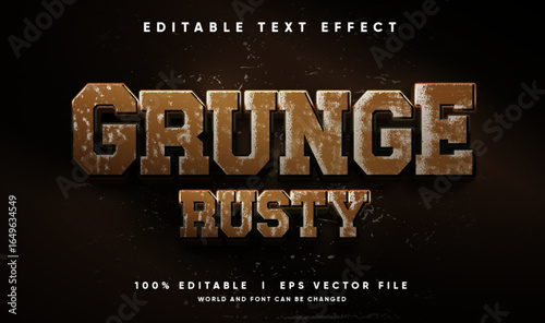 grunge rusty vector text effect with modern style