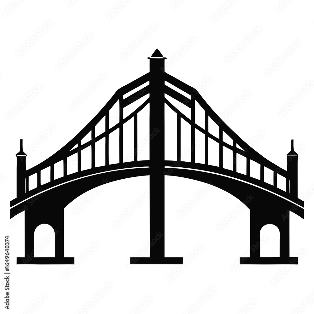 Obraz premium Highway bridge black silhouette