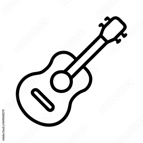 Acoustic guitar vector icon illustration for music instrument design and musical performance art concept