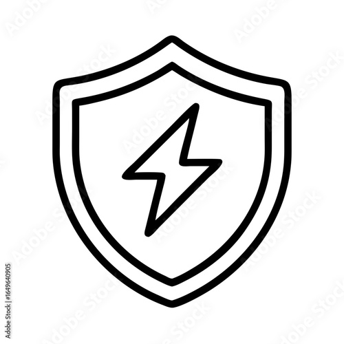 Free Download Shield lightning bolt protection icon vector illustration for security and safety design element - GFXLoad
