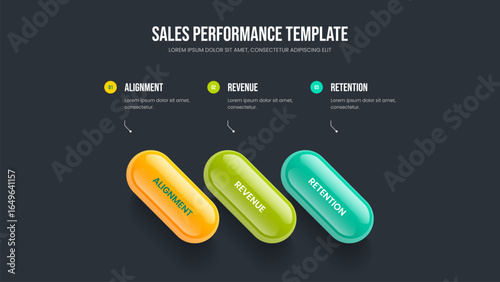 Market Forecast Three Element Diagram Slideshow Template. Investor Innovation Presentation Design Vector Illustration. Digital Profile 3 Step Infographic Slide Layout.