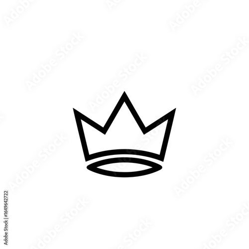 A simple black outline drawing of a crown on a white background image view