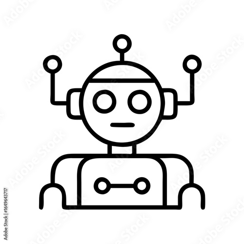 Vector illustration of a cute robot icon for artificial intelligence and technology design