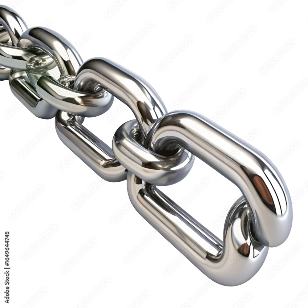 Obraz premium Close up of a shiny metal chain on a black background
