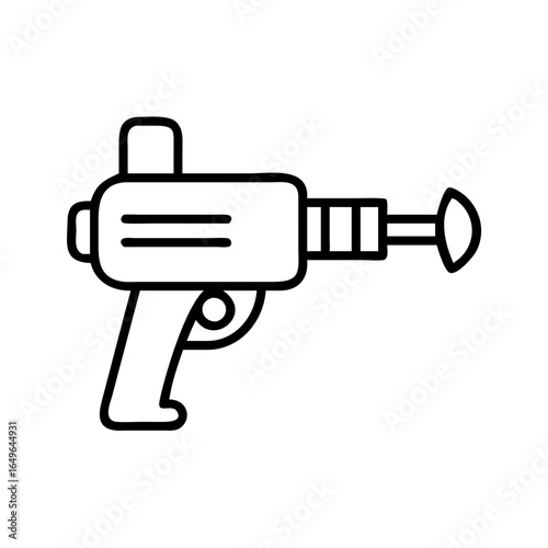 Vector illustration of a retro futuristic ray gun blaster toy weapon for space adventures game