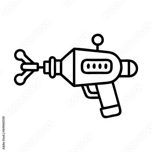 Vector illustration of a retro ray gun blaster toy for space adventures and sci fi games fun
