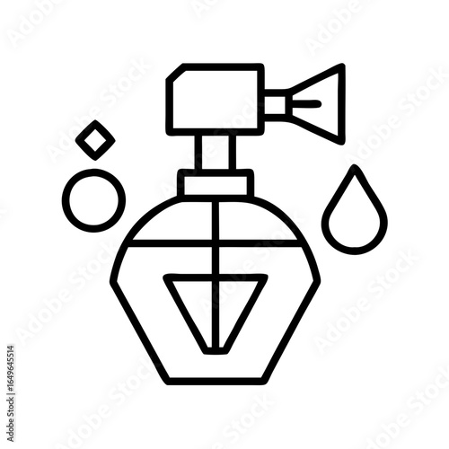 Perfume bottle icon vector illustration for fragrance shop beauty product and cosmetic brand design