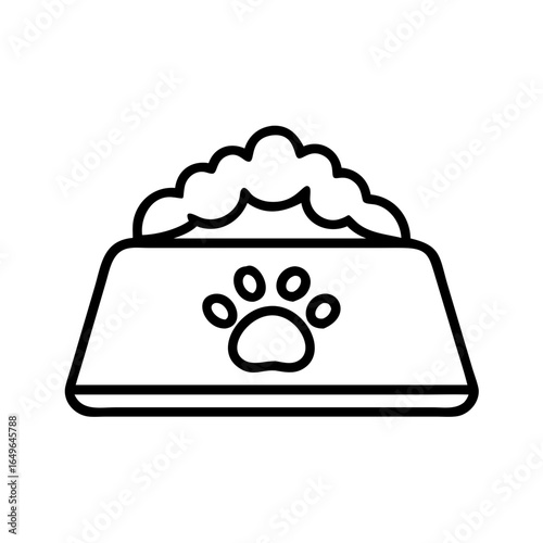 Dog food bowl vector illustration pet feeding supplies animal care and nutrition canine mealtime