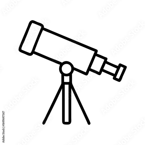 Telescope vector illustration for astronomy stargazing and space exploration science equipment symbol