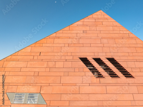 Modern architectural detail of the Museum of the Second World War in Gdańsk, Poland.Edytorial Use Only