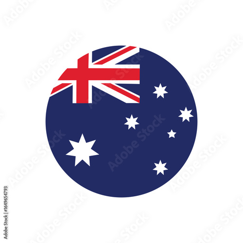 Australia Flag Round Icon Vector