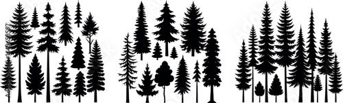 Flat Vector Christmas Tree Silhouettes – Isolated Design Collection