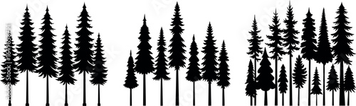 Flat Vector Christmas Tree Silhouettes – Isolated Design Collection