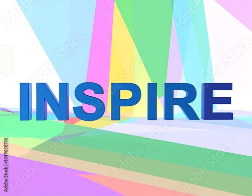 Colorful abstract background with the word inspire.