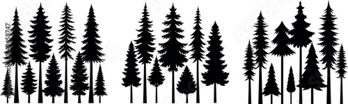Flat Vector Christmas Tree Silhouettes – Isolated Design Collection