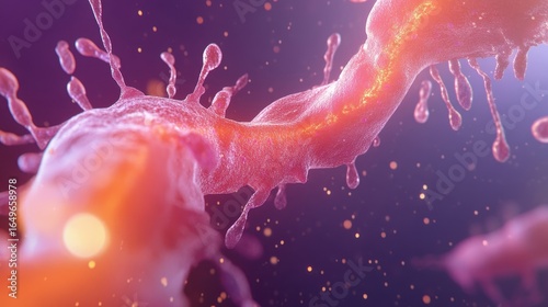Abstract Biology Background with Colorful Splashes