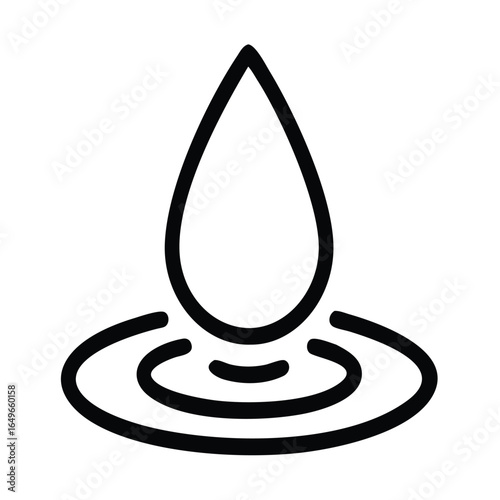 A droplet of water with ripple rings