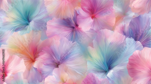 Soft focus abstract pastel flowers with a textured painterly look floral