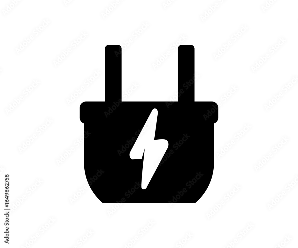 Fototapeta premium Electric plug icon. Electrical plug with lighting symbol vector design and illustration. 