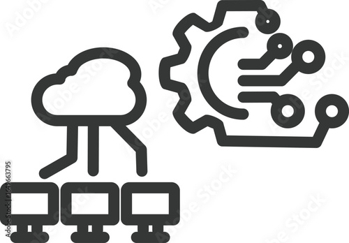 System technology vector icon illustration concept