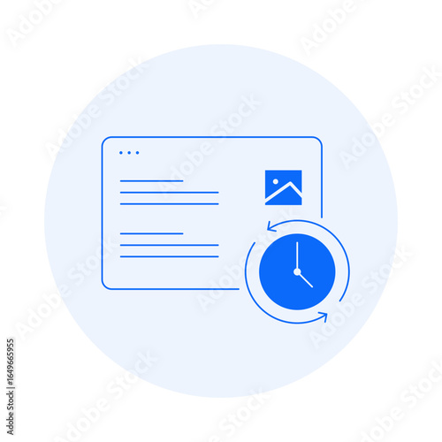 Live Update Icon – Keep content fresh for SEO and rankings. Vector icon.