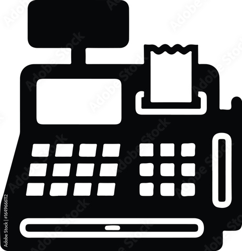 Classic Cash Register Icon Point of Sale System.