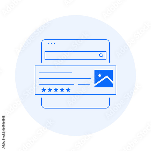 Rich Snippets Icon – Optimize search results with rich snippets. Vector icon.