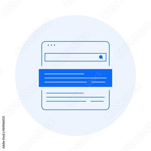 Featured Snippets Icon – Highlighting search results with featured snippets. Vector icon.