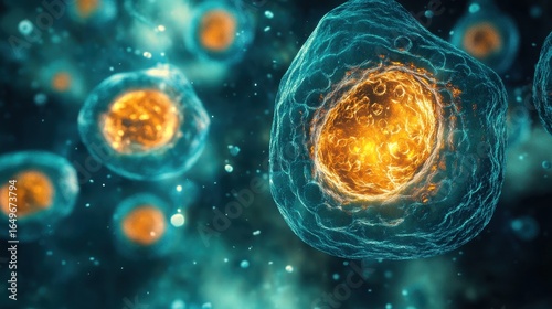 Abstract Image of Colorful Microbial Cells