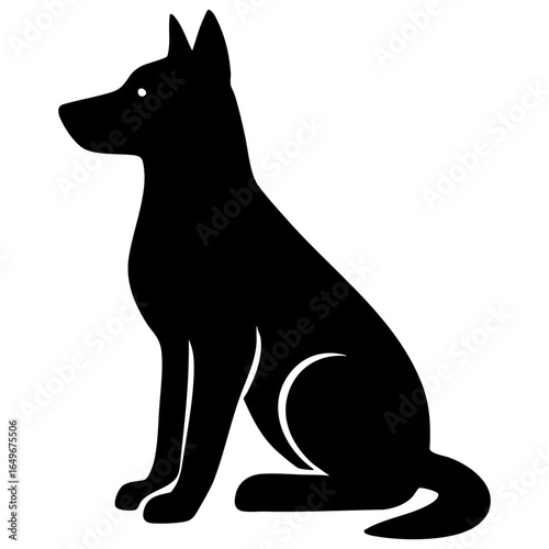 dog sitting vector icon