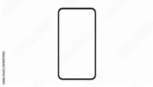 Minimalist smartphone frame outline with a blank screen, a vector template for digital mockups and modern technology concepts.