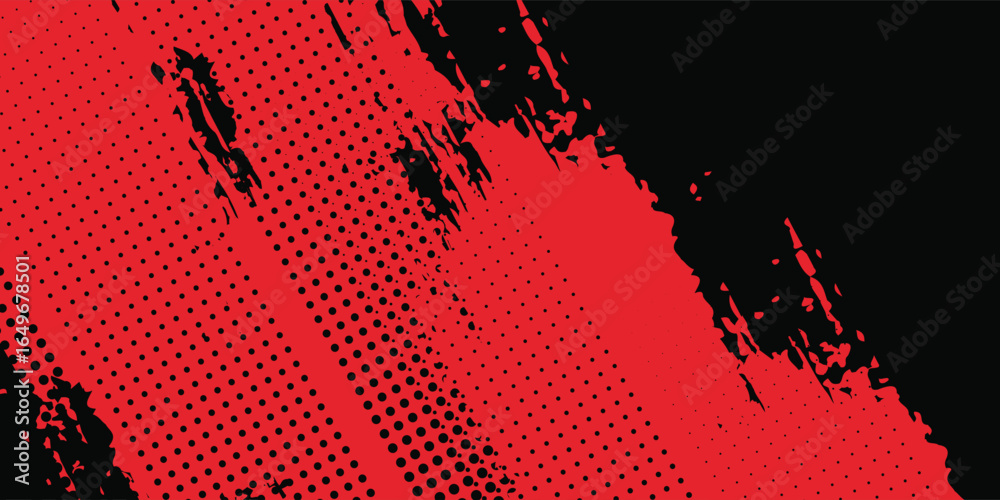 Grunge texture effect background. Distressed rough dark abstract textured. Black isolated on red. vector
