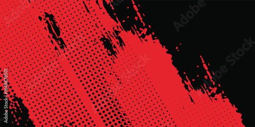 Grunge texture effect background. Distressed rough dark abstract textured. Black isolated on red. vector