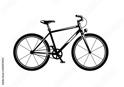 Modern bicycle illustration with clean lines and detailed components showing contemporary bike design perfect for urban and cycling graphics.
