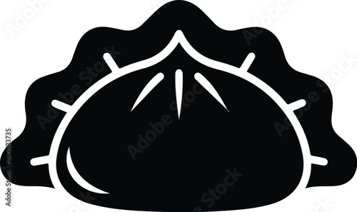 Delicious Steamed Bao Bun Icon Illustration.