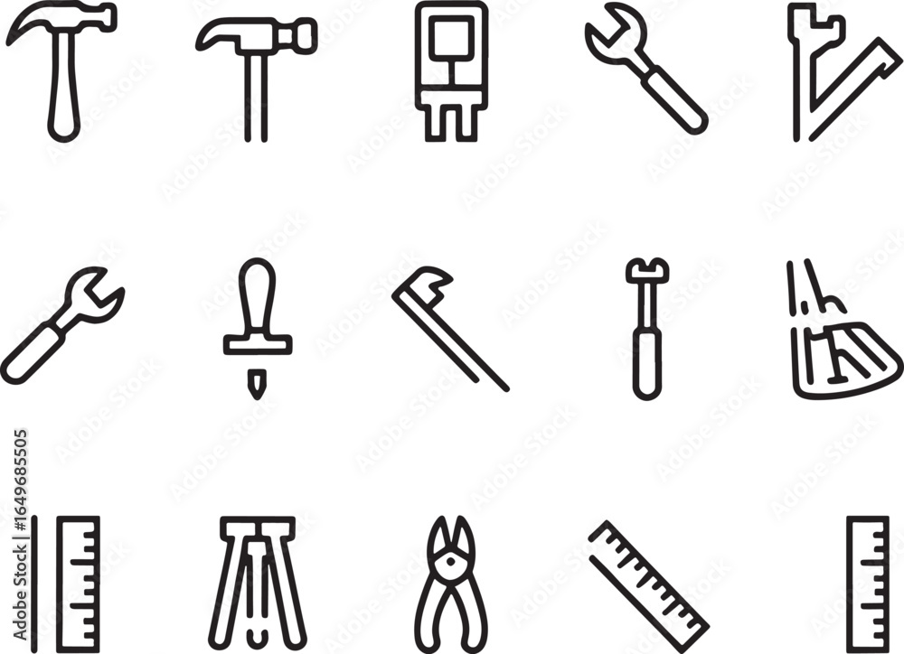 Fototapeta premium furniture tools icon bundle set line art transparent background