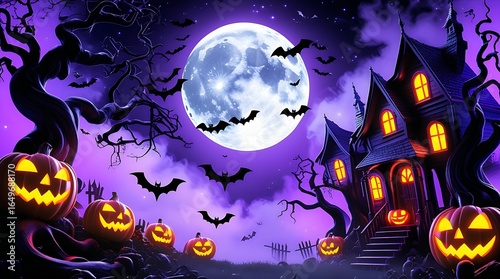 Happy Halloween party themed frame design background 