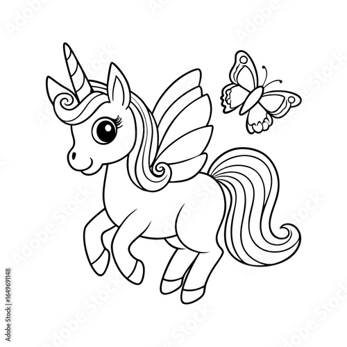 printable puppy chasing butterfly outline