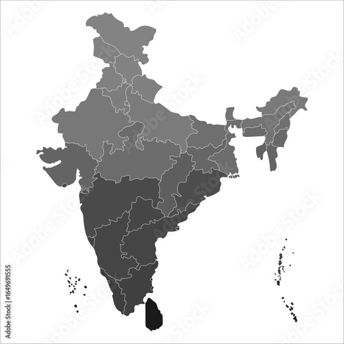 India Administrative Map, Printable political map of India with detailed state divisions and capitals. Indian map state coloured