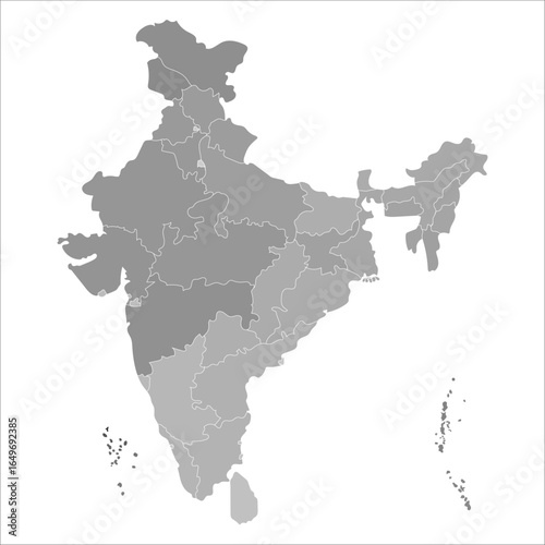 India Administrative Map, Printable political map of India with detailed state divisions and capitals. Indian map state coloured