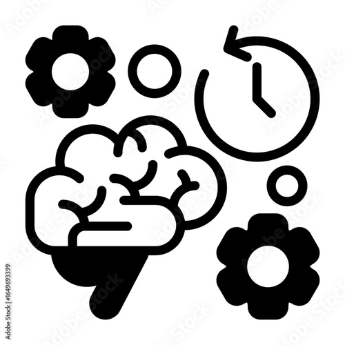 Short-Term Memory Process Semi Solid Vector Icon