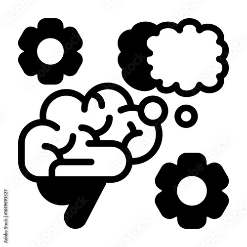 Visualized Thoughts Semi Solid Vector Icon